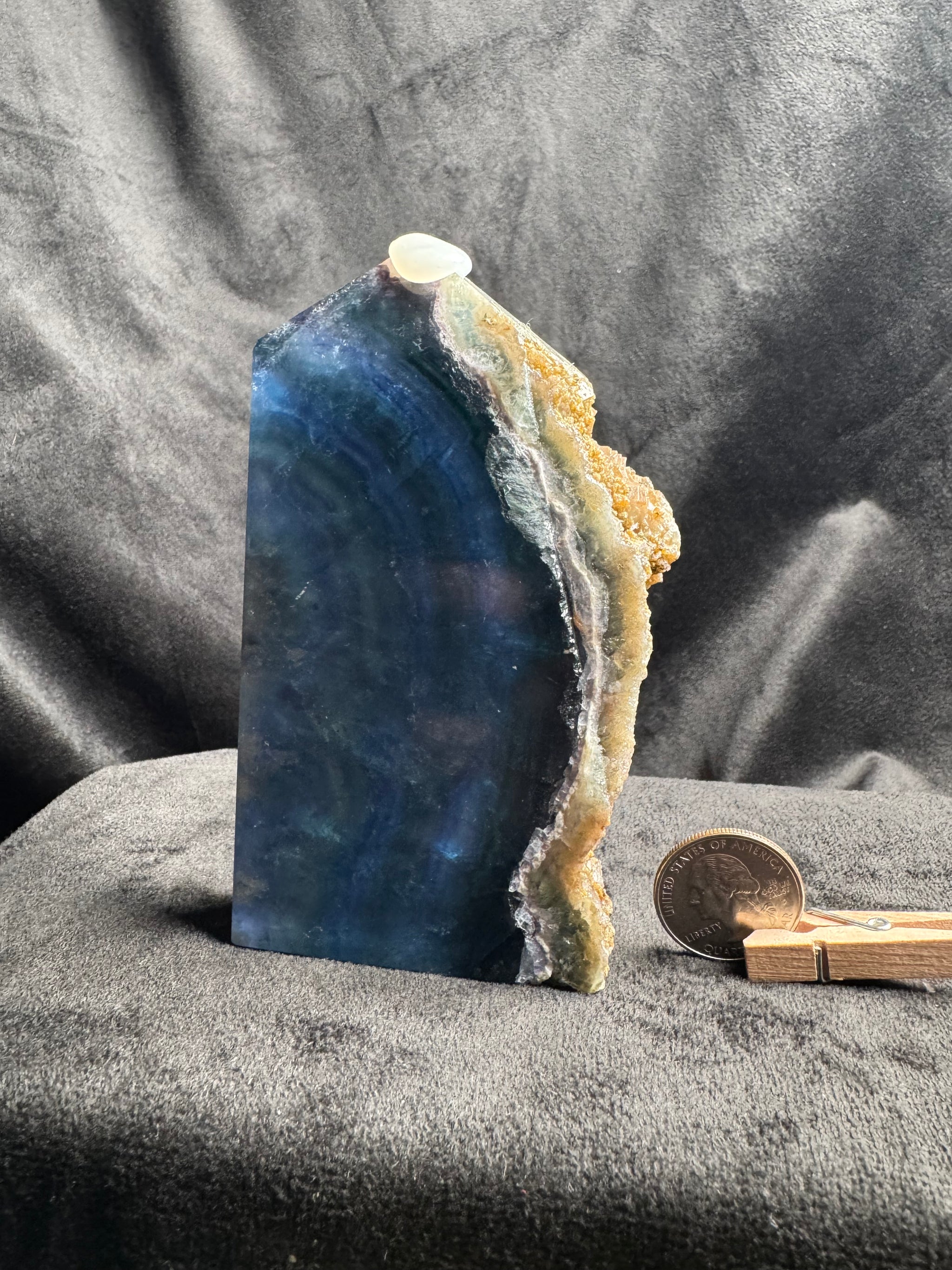 Blue and Green Banded Fluorite (Red UV Reaction)