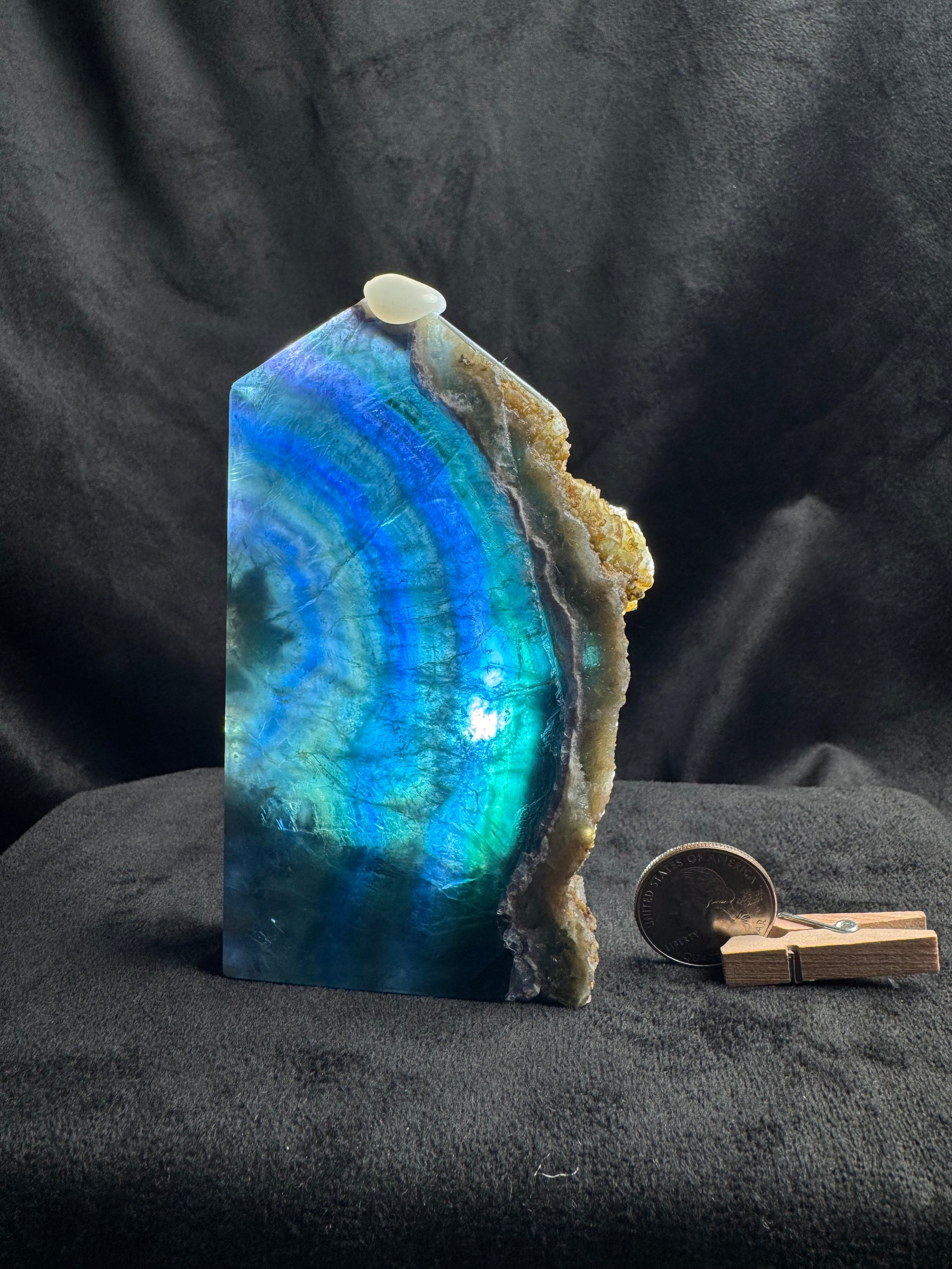 Blue and Green Banded Fluorite (Red UV Reaction)
