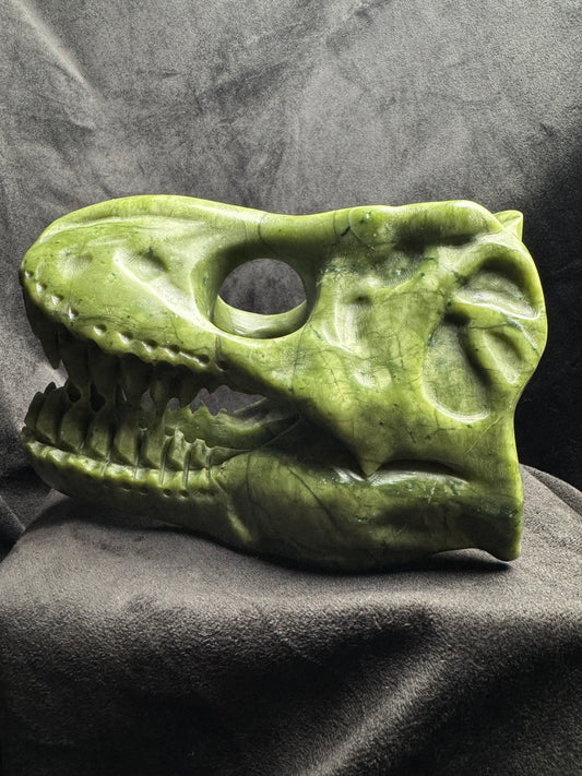 T. Rex Skull Carving (Nephrite Jade)