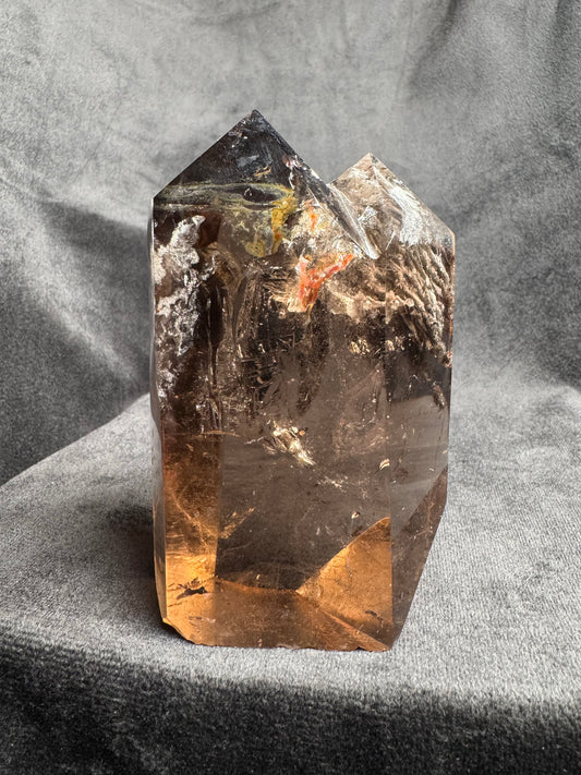 Smoky Double tower with Lodolite and Rutile