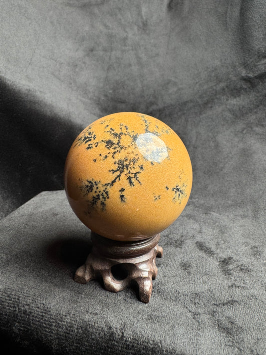 Dendritic Yellow Jasper Sphere