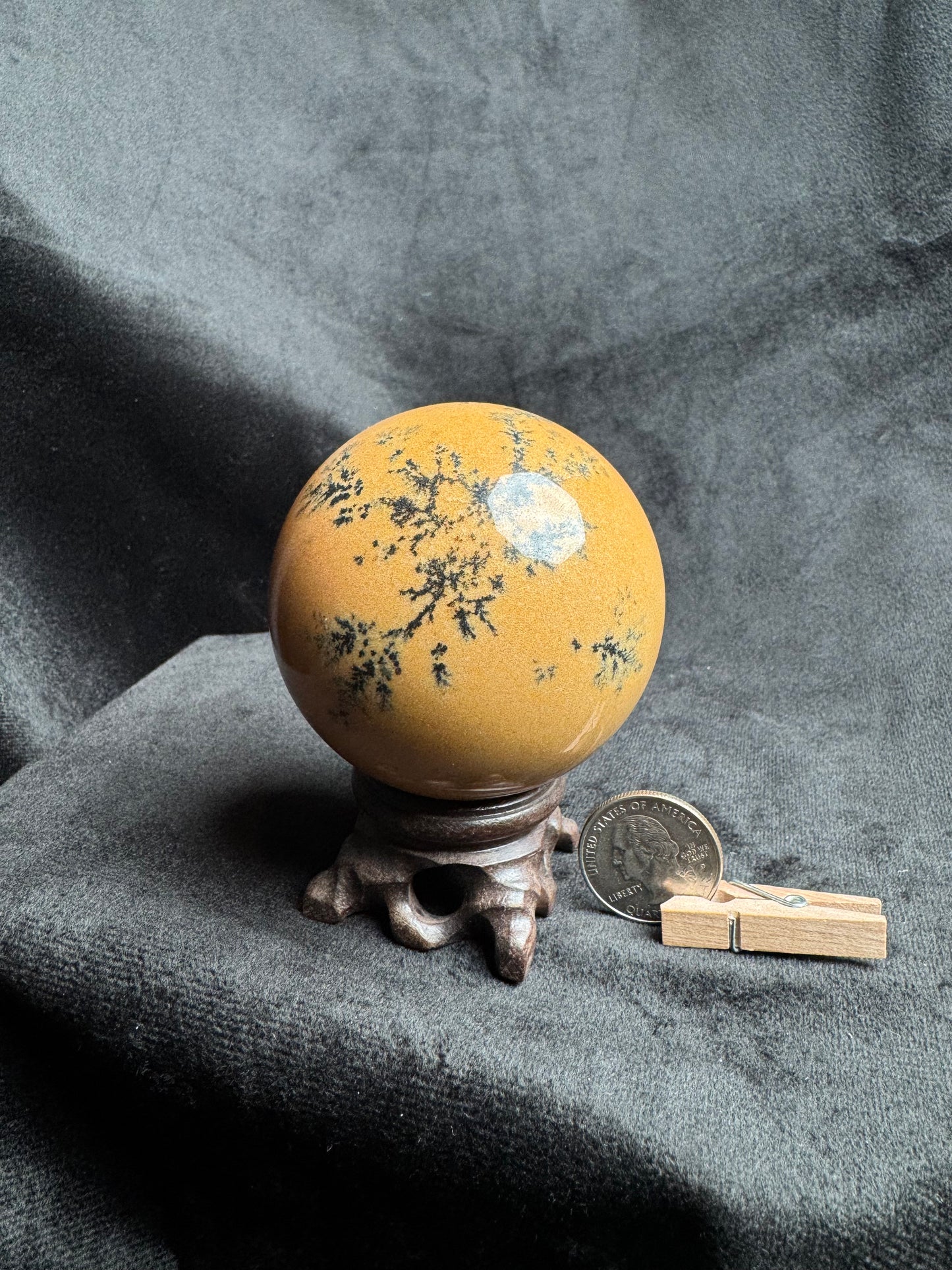 Dendritic Yellow Jasper Sphere