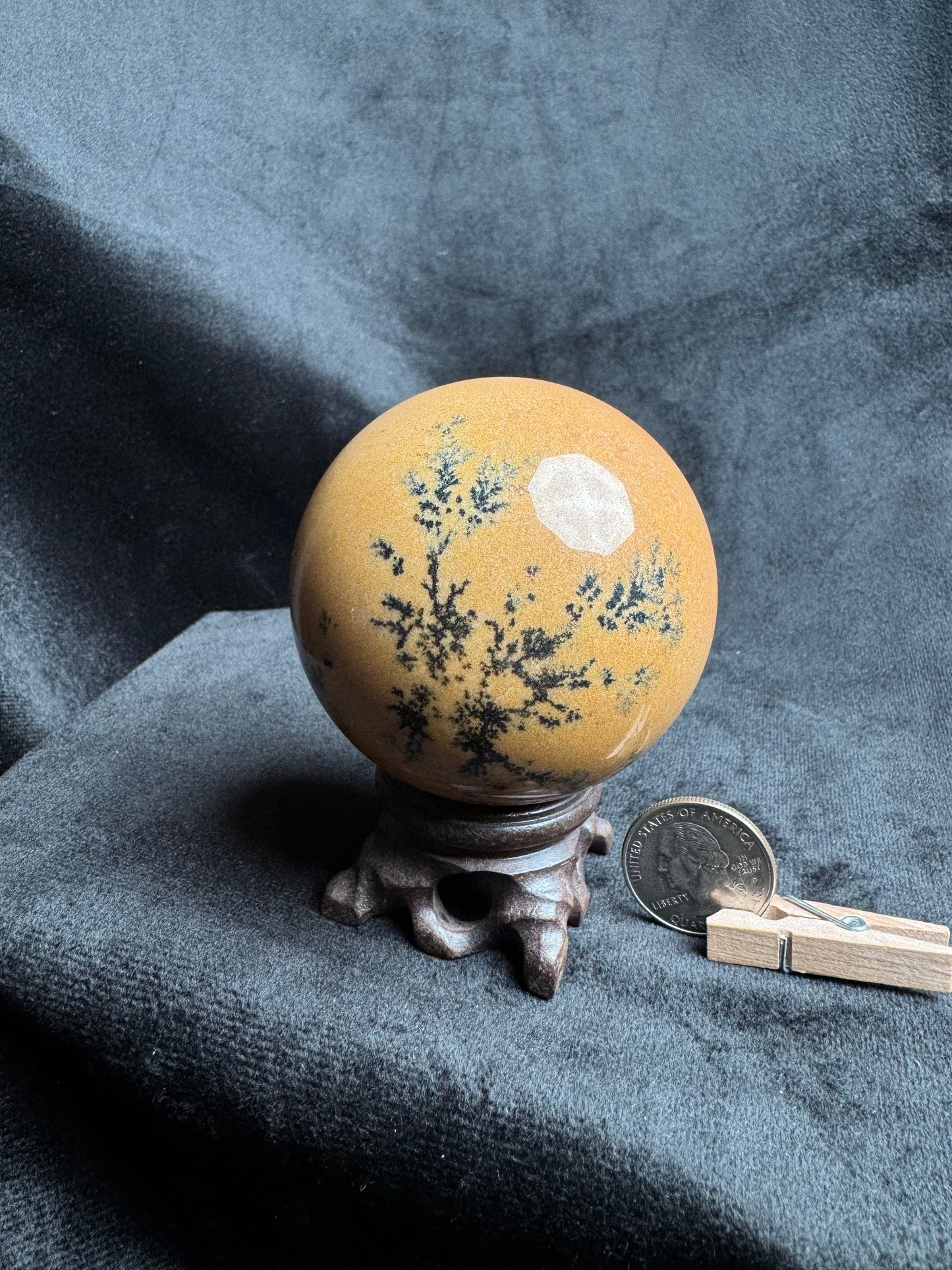 Dendritic Yellow Jasper Sphere