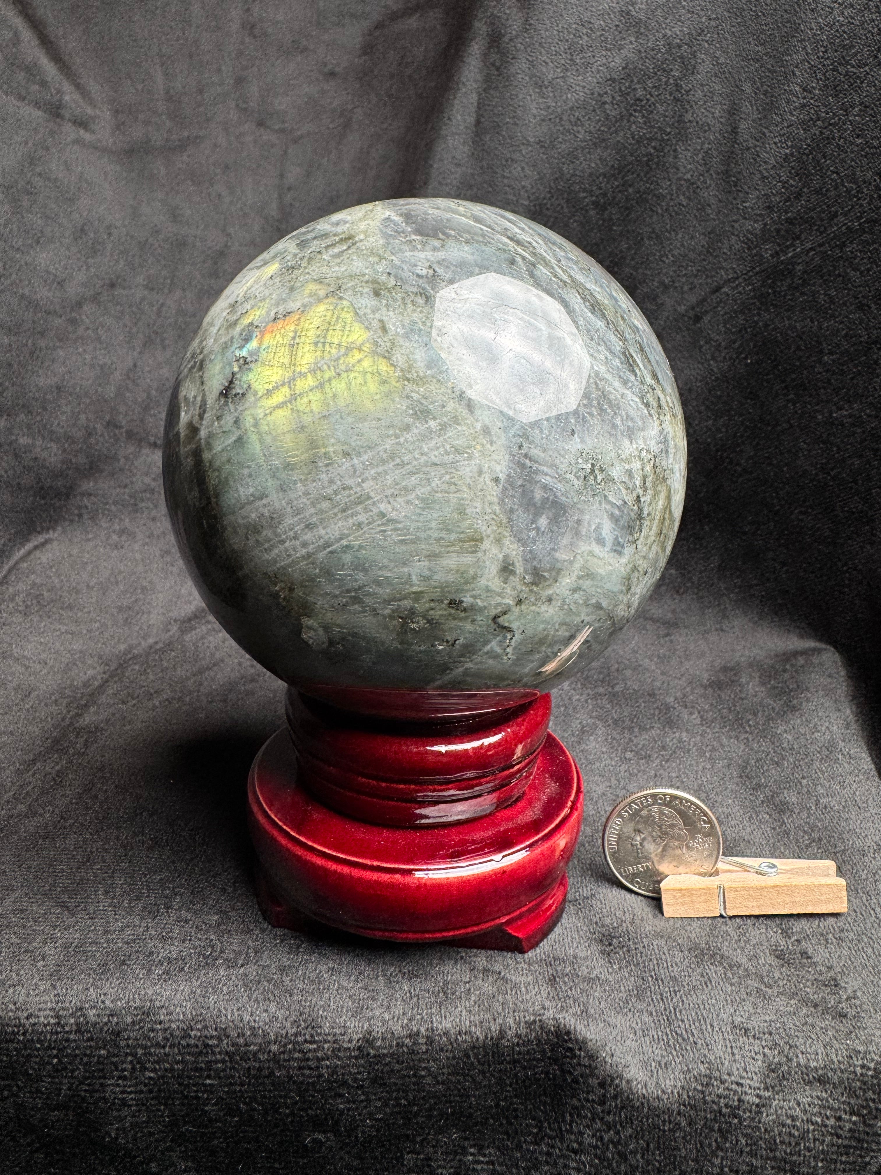 Orange Flash Labradorite Sphere