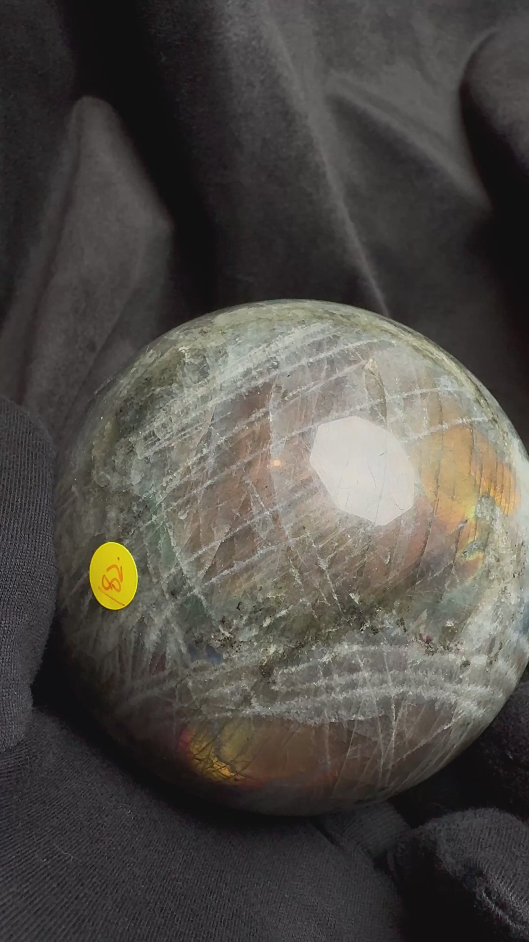 Orange Flash Labradorite Sphere